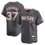 Johmsee W.Nationals #37 Stephen Strasburg Player Gray City Connect Stitched Jerseys