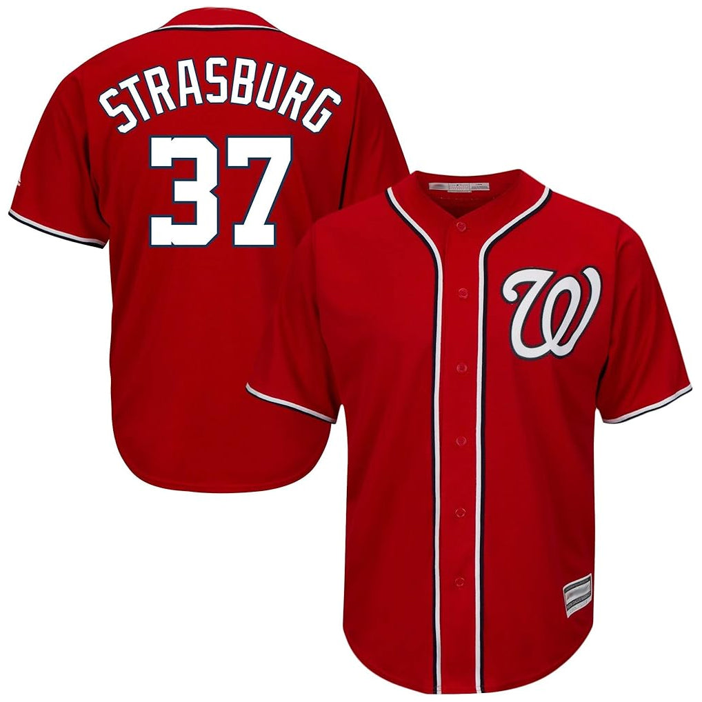 Johmsee W.Nationals #37 Stephen Strasburg Player Red Cool Alternate Player Stitched Jerseys