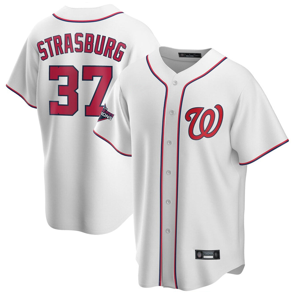 Johmsee W.Nationals #37 Stephen Strasburg Player White Game Stitched Jerseys