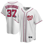 Johmsee W.Nationals #37 Stephen Strasburg Player White Game Stitched Jerseys