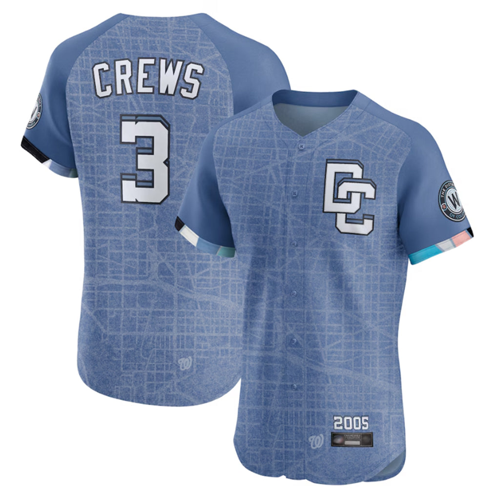 Johmsee W.Nationals #3 Dylan Crews Player Blue City Connect Elite Stitched Jerseys