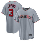 Johmsee W.Nationals #3 Dylan Crews Player Gray Alternate Game Stitched Jerseys