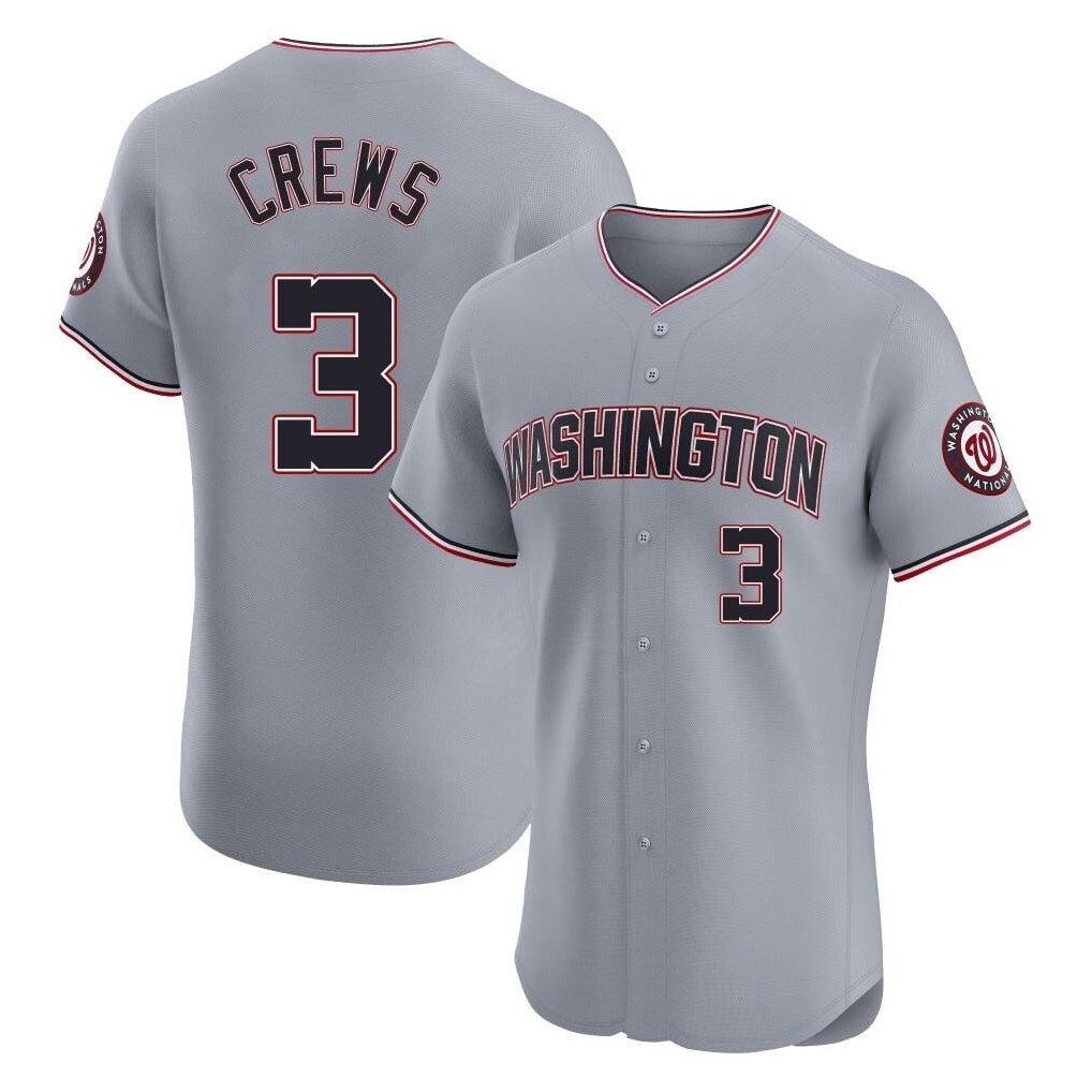 Johmsee W.Nationals #3 Dylan Crews Player Gray City Connect Elite Alternate Stitched Jerseys