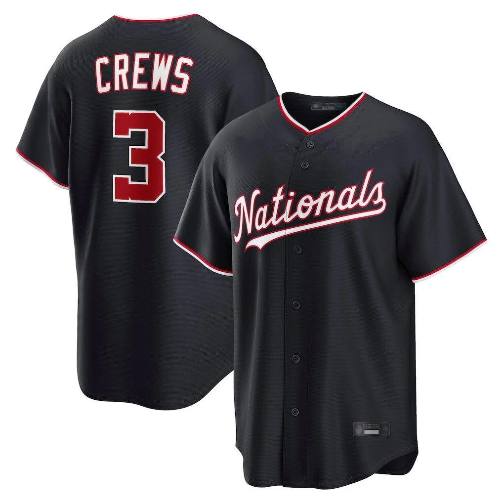 Johmsee W.Nationals #3 Dylan Crews Player Navy Game Stitched Jerseys