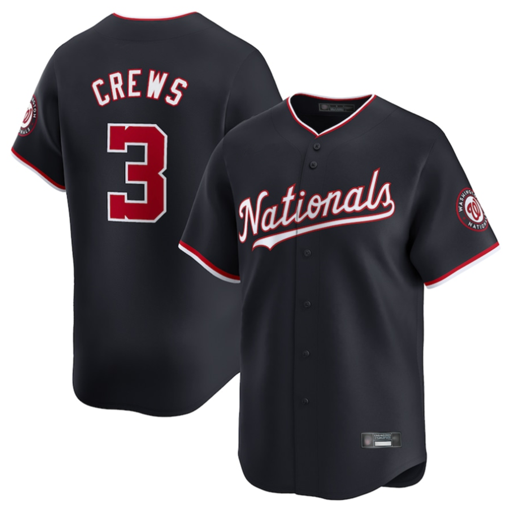 Johmsee W.Nationals #3 Dylan Crews Player Navy Limited Stitched Jerseys