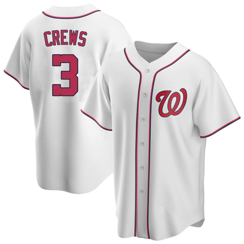 Johmsee W.Nationals #3 Dylan Crews Player White Game Replica Stitched  Jerseys