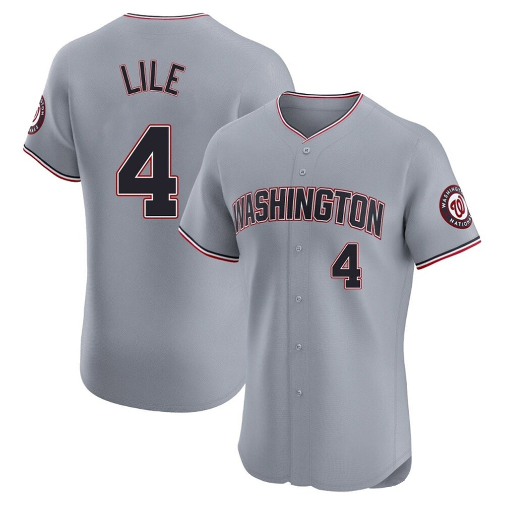 Johmsee W.Nationals #4 Daylen Lile Player Gray Alternate Elite Stitched Jerseys