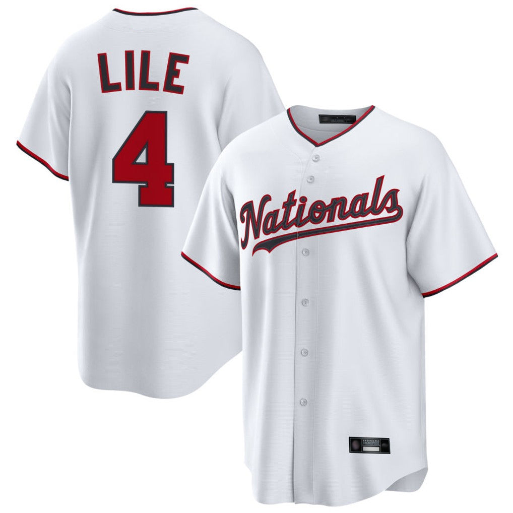 Johmsee W.Nationals #4 Daylen Lile Player White Replica Game Stitched Jerseys
