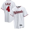 Johmsee W.Nationals #4 Daylen Lile Player White Replica Game Stitched Jerseys