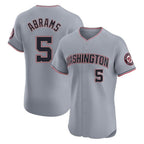 Johmsee W.Nationals #5 CJ Abrams Player Gray Elite Road Replica Stitched Jerseys