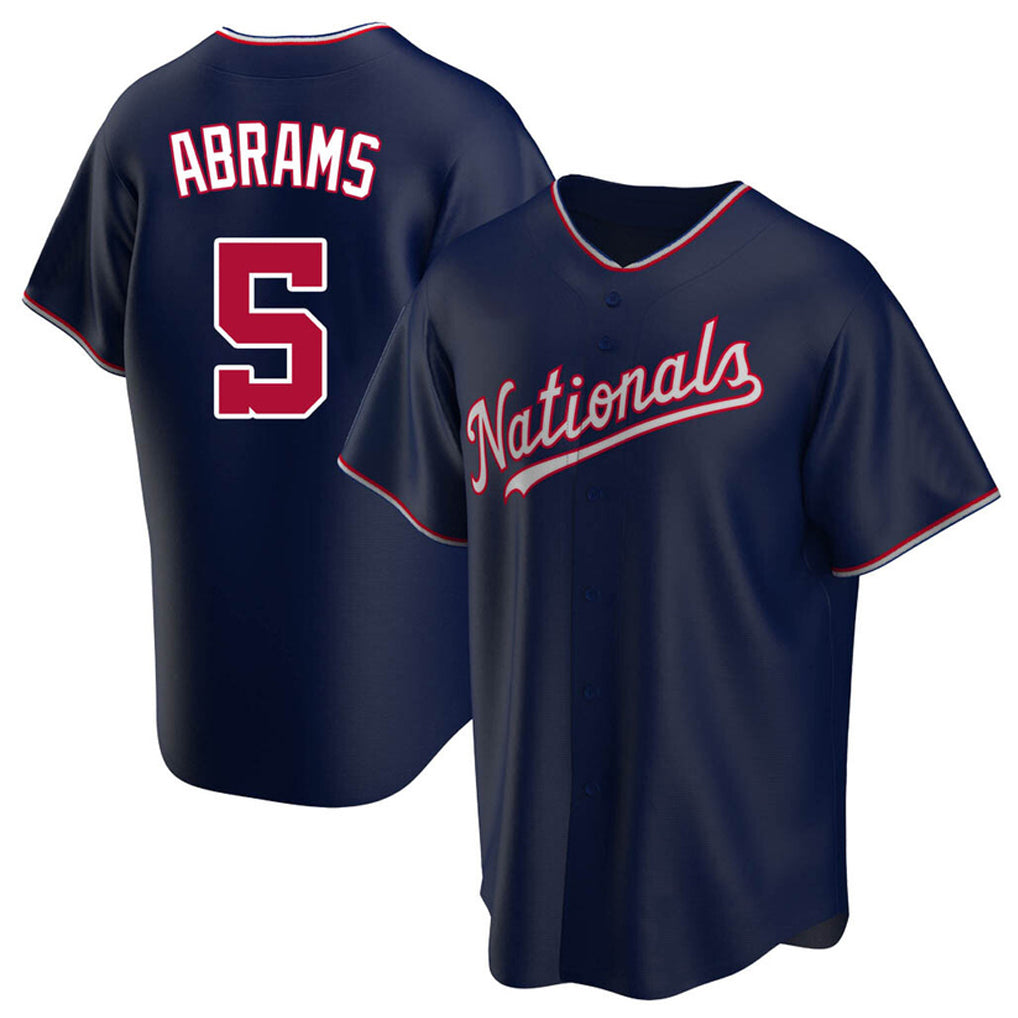 Johmsee W.Nationals #5 CJ Abrams Player Navy Blue Replica Game Stitched Jerseys