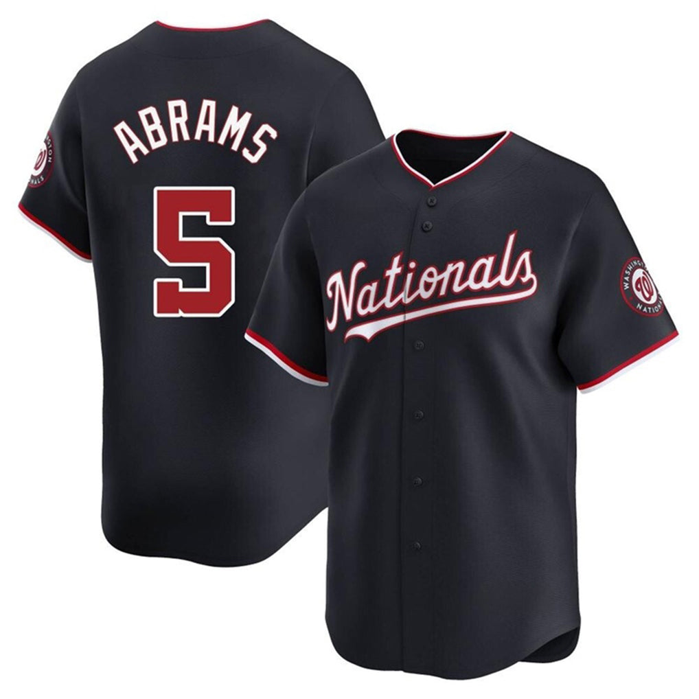 Johmsee W.Nationals #5 CJ Abrams Player Navy Blue Replica Stitched Jerseys