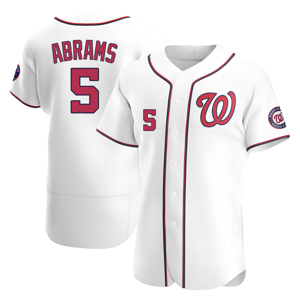 Johmsee W.Nationals #5 CJ Abrams Player White Alternate Elite Stitched Jerseys
