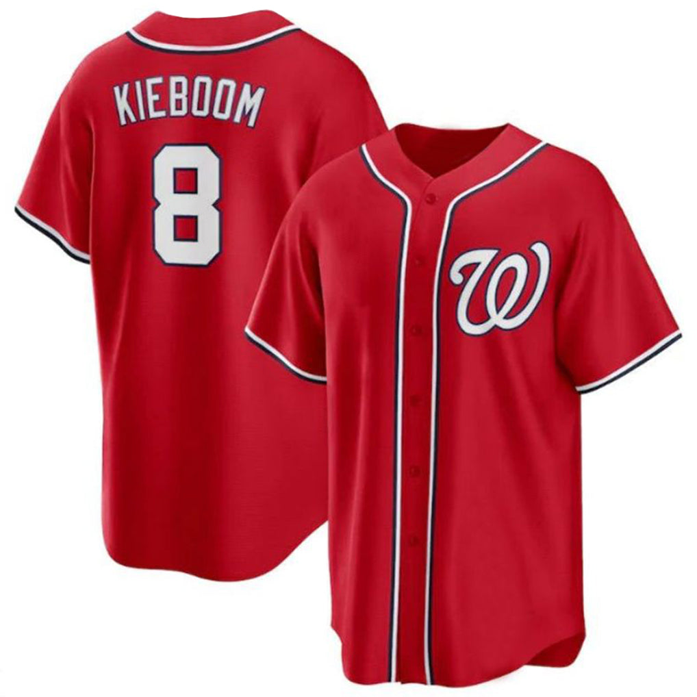 Johmsee W.Nationals #8 Carter Kieboom Player Red Replica Game Stitched Jerseys