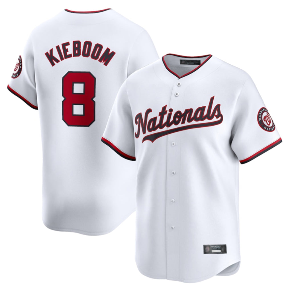 Johmsee W.Nationals #8 Carter Kieboom Player White Home Limited Stitched Jerseys
