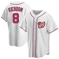Johmsee W.Nationals #8 Carter Kieboom Player White Home Replica Game Stitched Jerseys