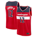 Johmsee W.Wizards #12 Tre Johnson III Red 2025  Draft First Round Pick Fast Break Replica Jerseys - Icon Edition