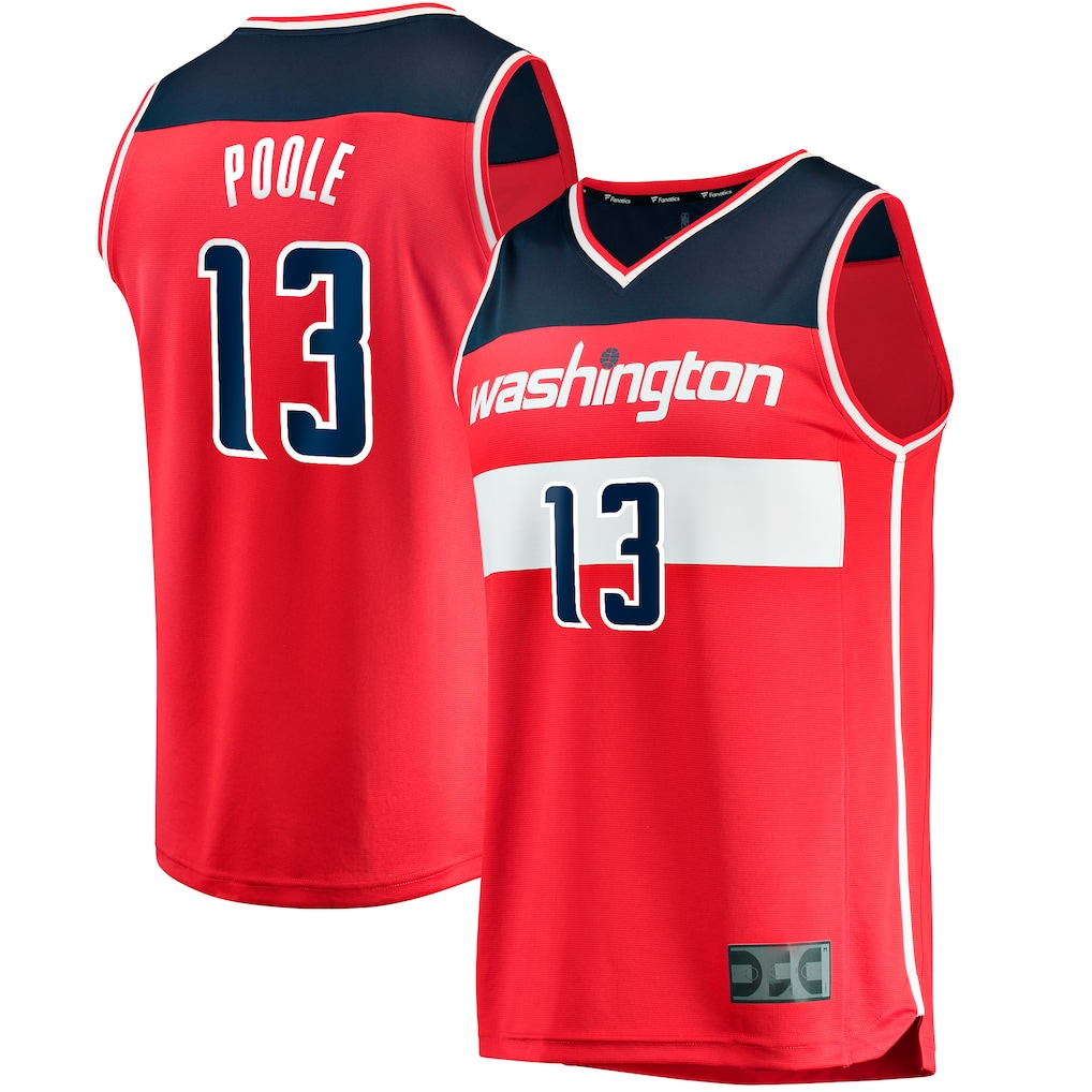 Johmsee W.Wizards #13 Jordan Poole Red Fast Break Player Jerseys - Icon Edition