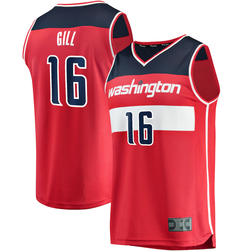 Johmsee W.Wizards #16 Anthony Gill Red Fast Break Replica Jerseys - Icon Edition