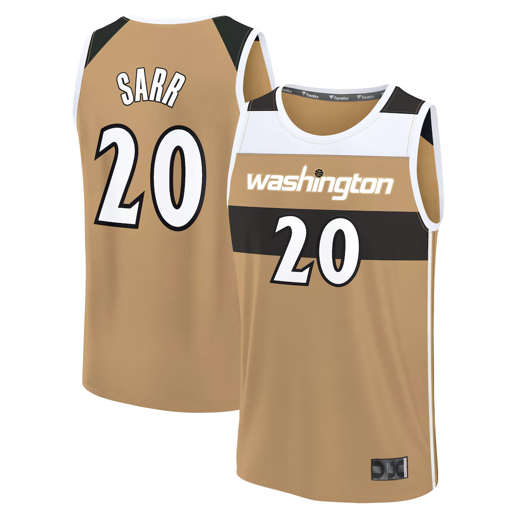Johmsee W.Wizards #20 Alex Sarr Gold 2025-26 City Edition Fast Break Jerseys