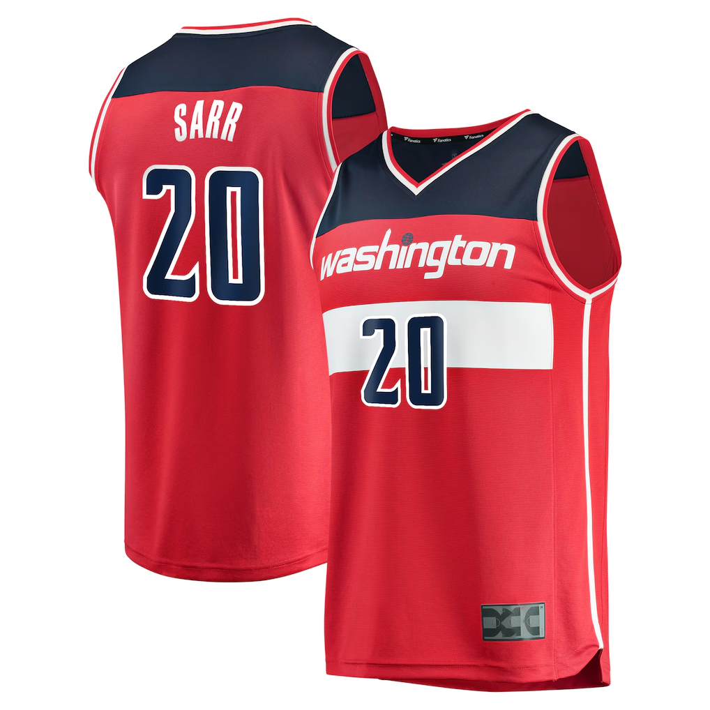 Johmsee W.Wizards #20 Alexandre Sarr Red Fast Break Replica Player Jerseys - Icon Edition