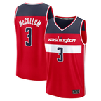 Johmsee W.Wizards #3 CJ McCollum Red Fast Break Replica Player Jerseys - Icon Edition