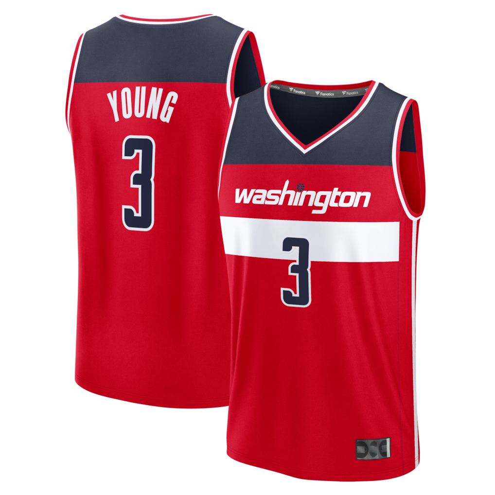 Johmsee W.Wizards #3 Trae Young Red Fast Break Jerseys - Icon Edition