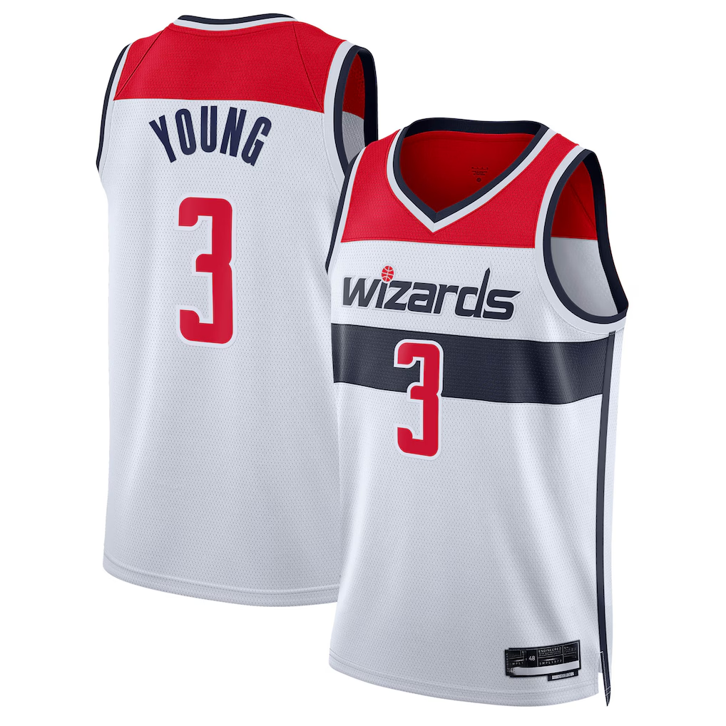 Johmsee W.Wizards #3 Trae Young White Swingman Jerseys - Association Edition