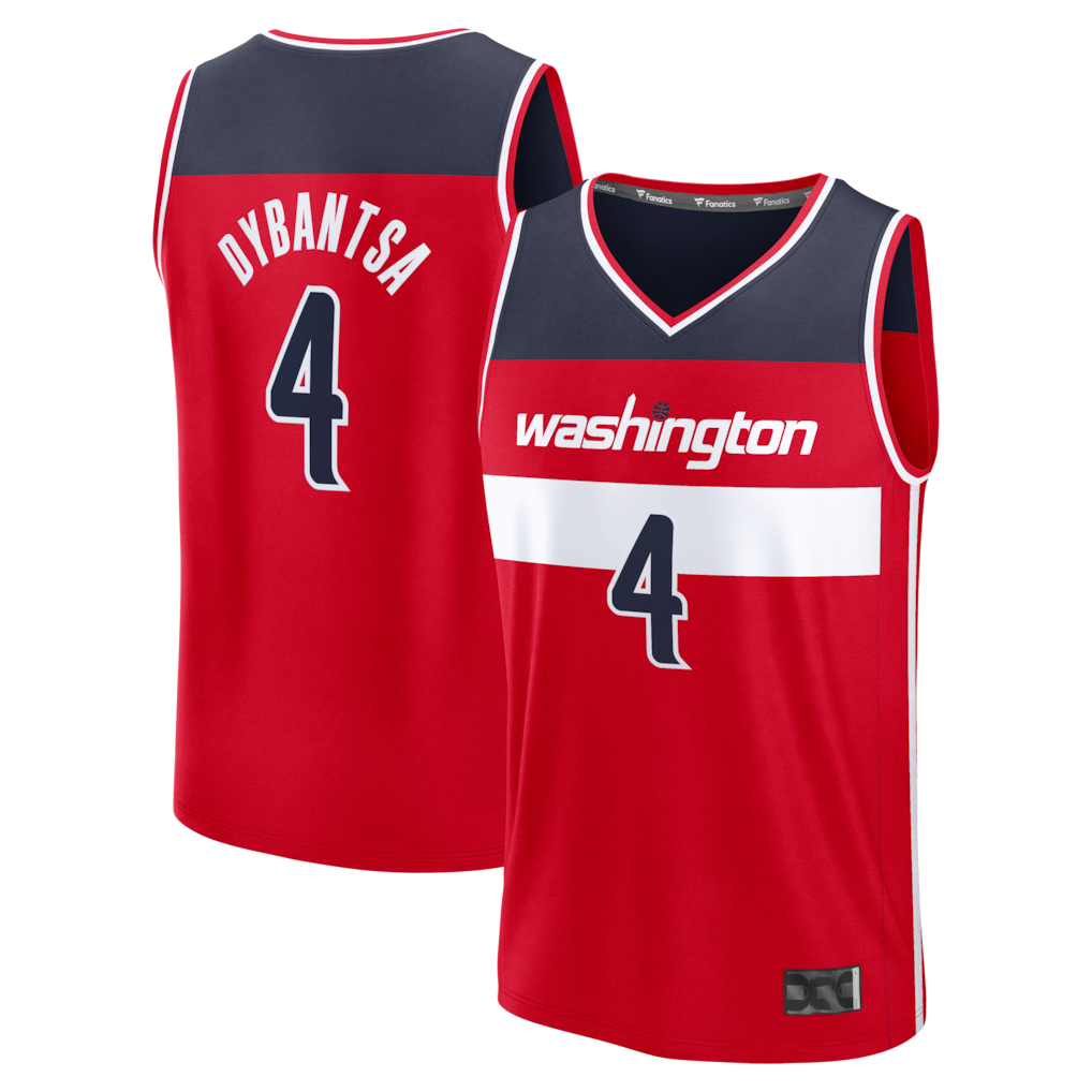 Johmsee W.Wizards #4 AJ Dybantsa Red 2026 Draft First Round Pick Fast Break Jersey s- Icon Edition