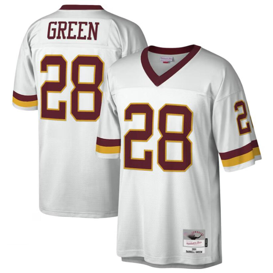 Johmsee Washington Football Team #28 Darrell Green Mitchell & Ness White Legacy Replica Stitched Jersey