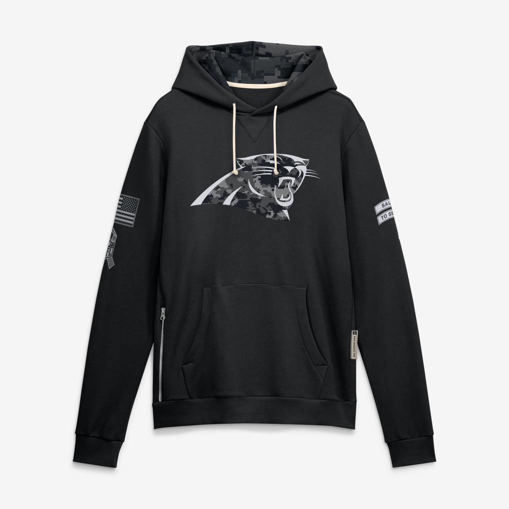 Johmsee C.Panthers Black 2026 Salute to Service Sideline Dri-FIT Pullover Hoodie Jerseys