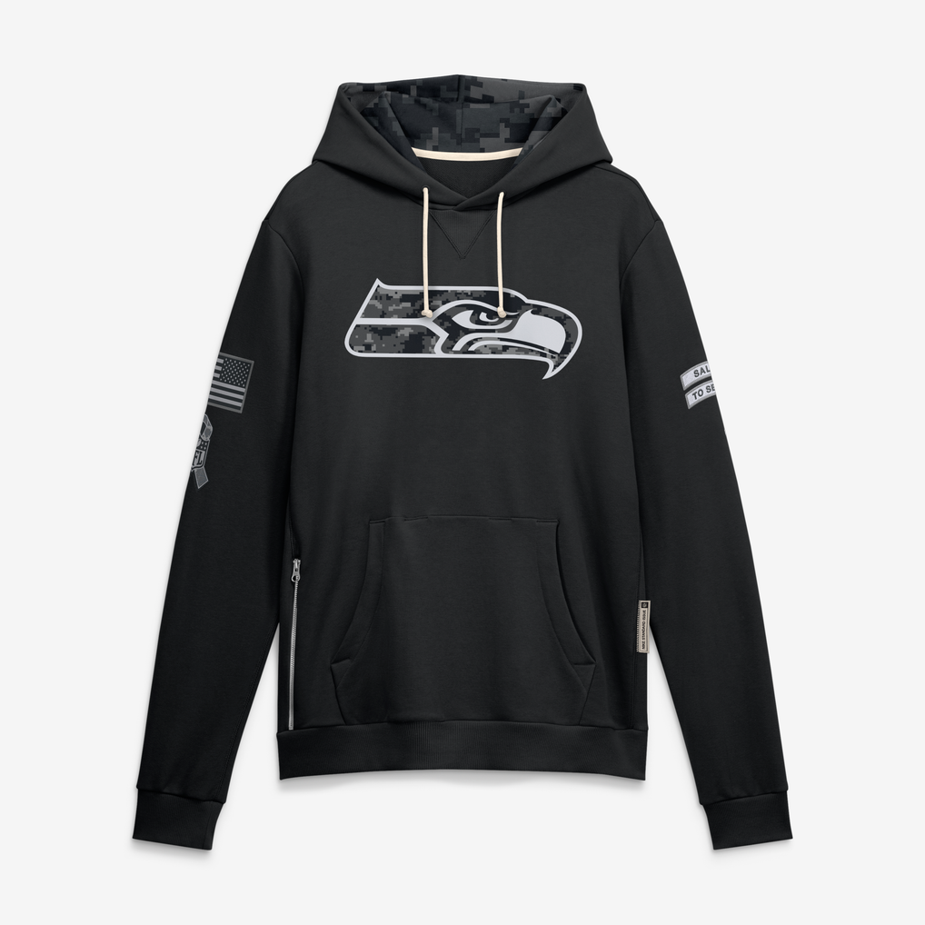 Johmsee S.Seahawks Black 2026 Salute to Service Sideline Dri-FIT Pullover Hoodie Jerseys