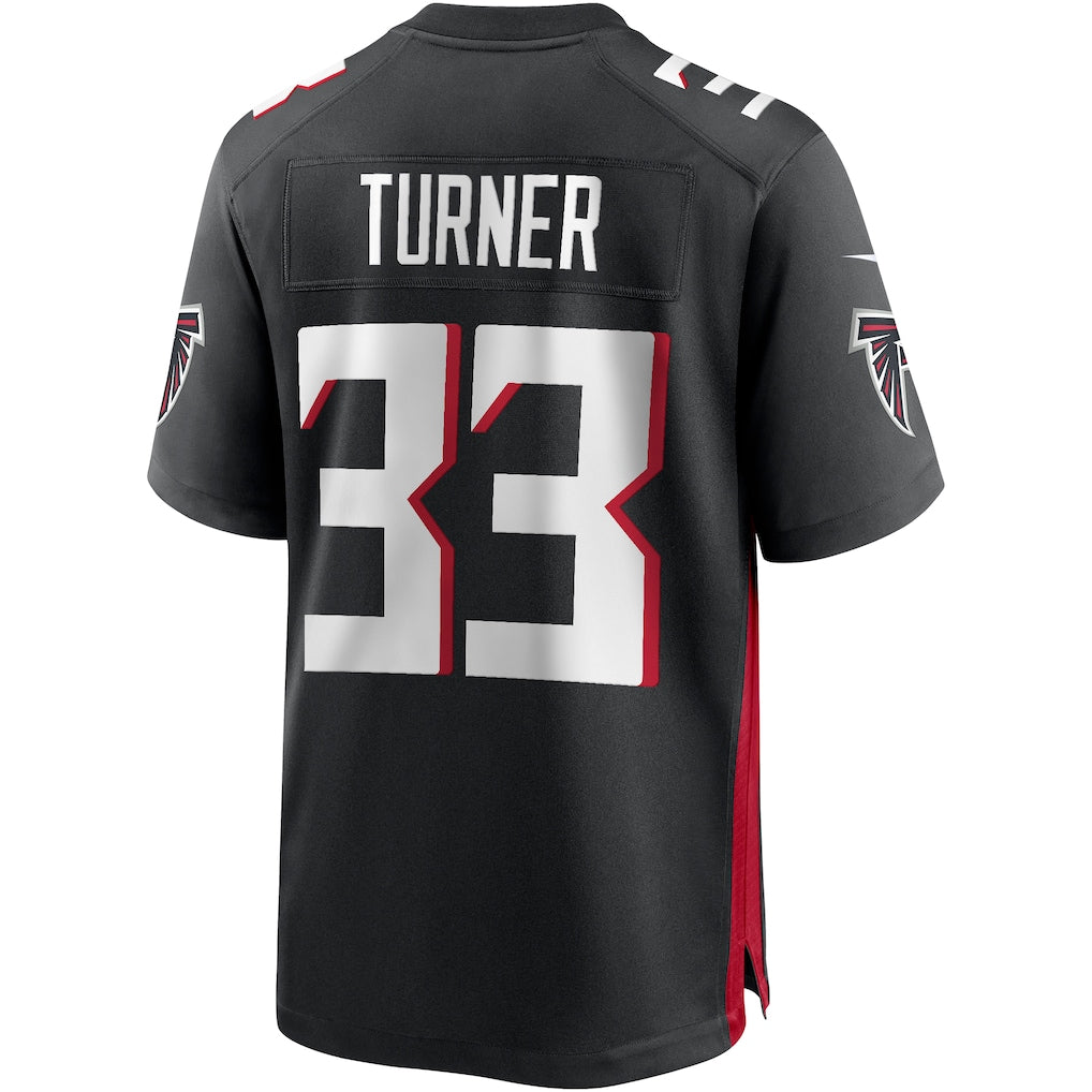 Johmsee A.Falcons #33 Michael Turner Black Game Retired Player Jersey
