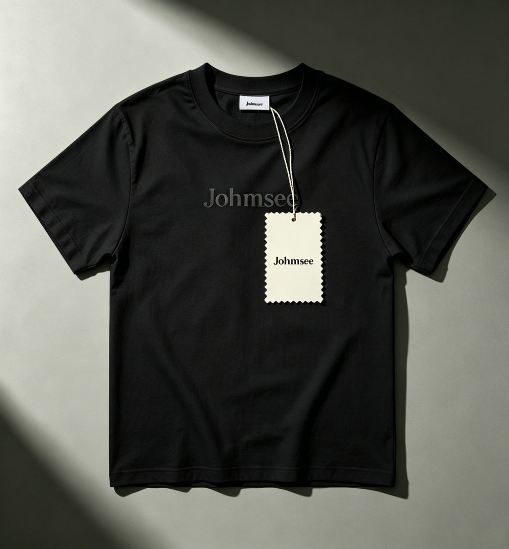 Johmsee Classic Black T-shirt Cheap Jerseys, 100% Pure Cotton Breathable Sweat-Wicking Soft, Comfortable Skin-Friendly Short Sleeve Basic Jerseys for Daily Wear