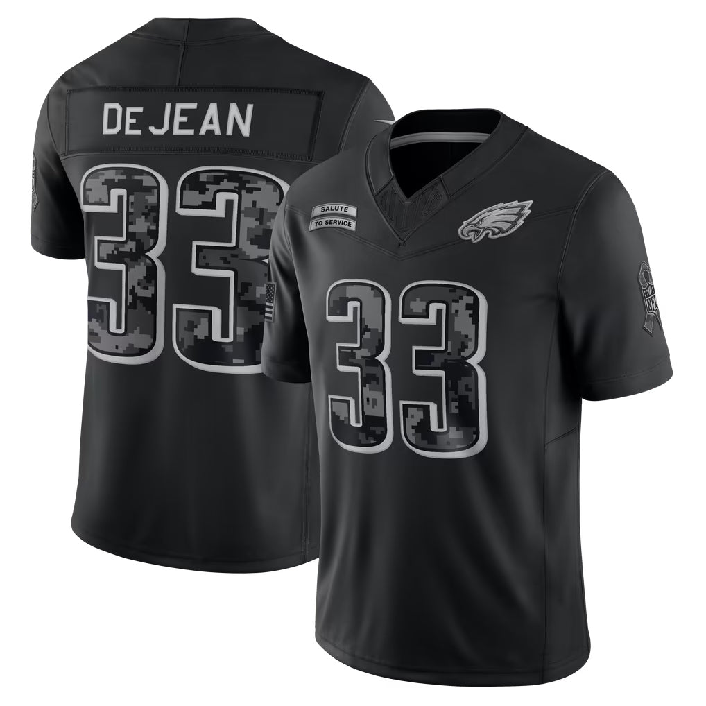 Johmsee P.Eagles #33 Cooper DeJean Player Black Limited 2026 Salute to Service Home Game Stitched Jerseys