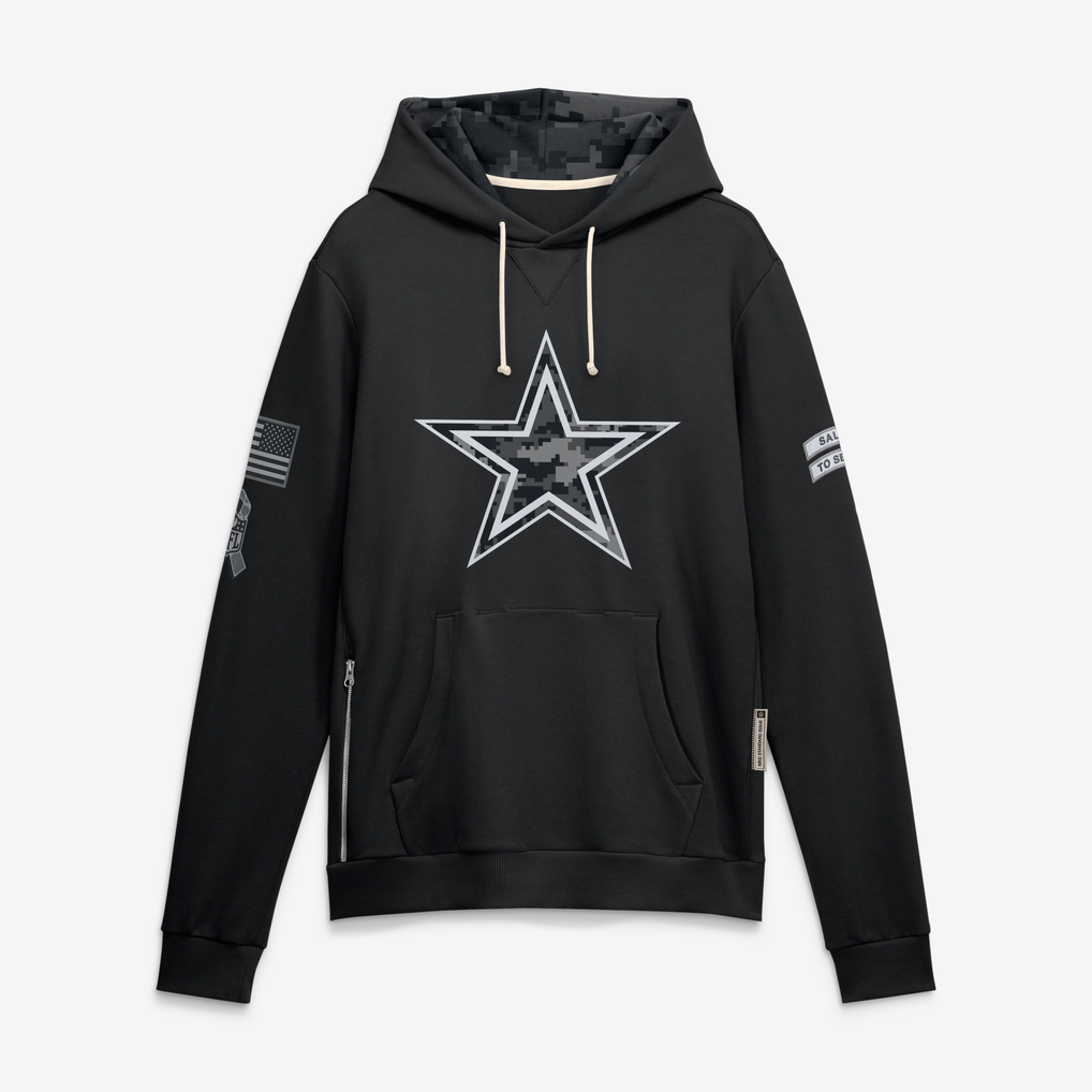 Johmsee D.Cowboys Black 2026 Salute to Service Sideline Dri-FIT Pullover Hoodie Jerseys