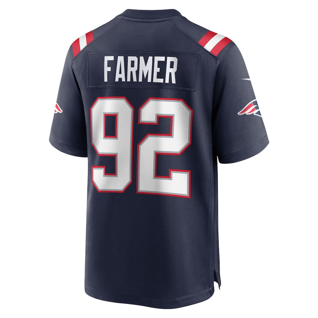 Johmsee NE.Patriots #92 Joshua Farmer Navy Team Game Jersey