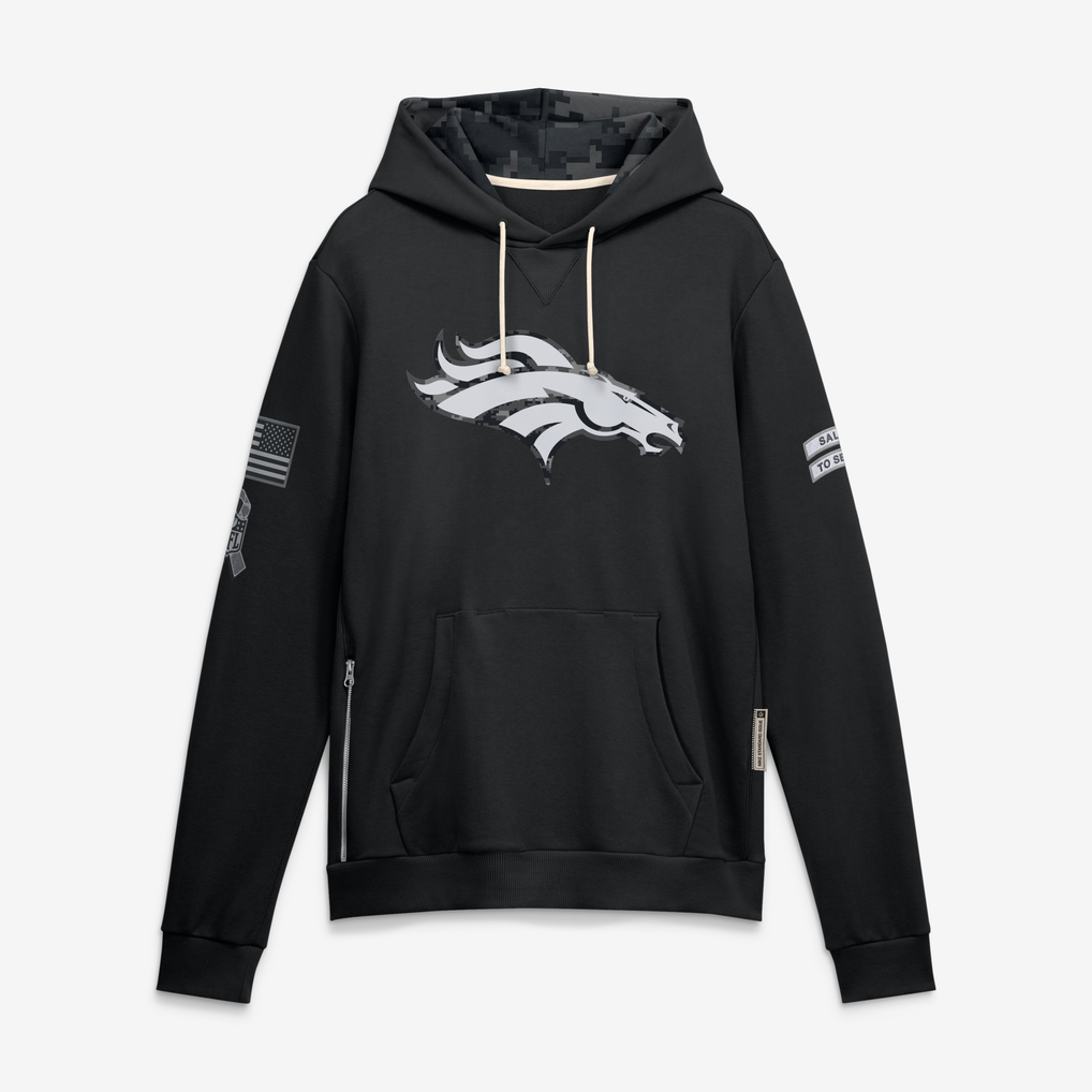 Johmsee D.Broncos Black 2026 Salute to Service Sideline Dri-FIT Pullover Hoodie Jerseys