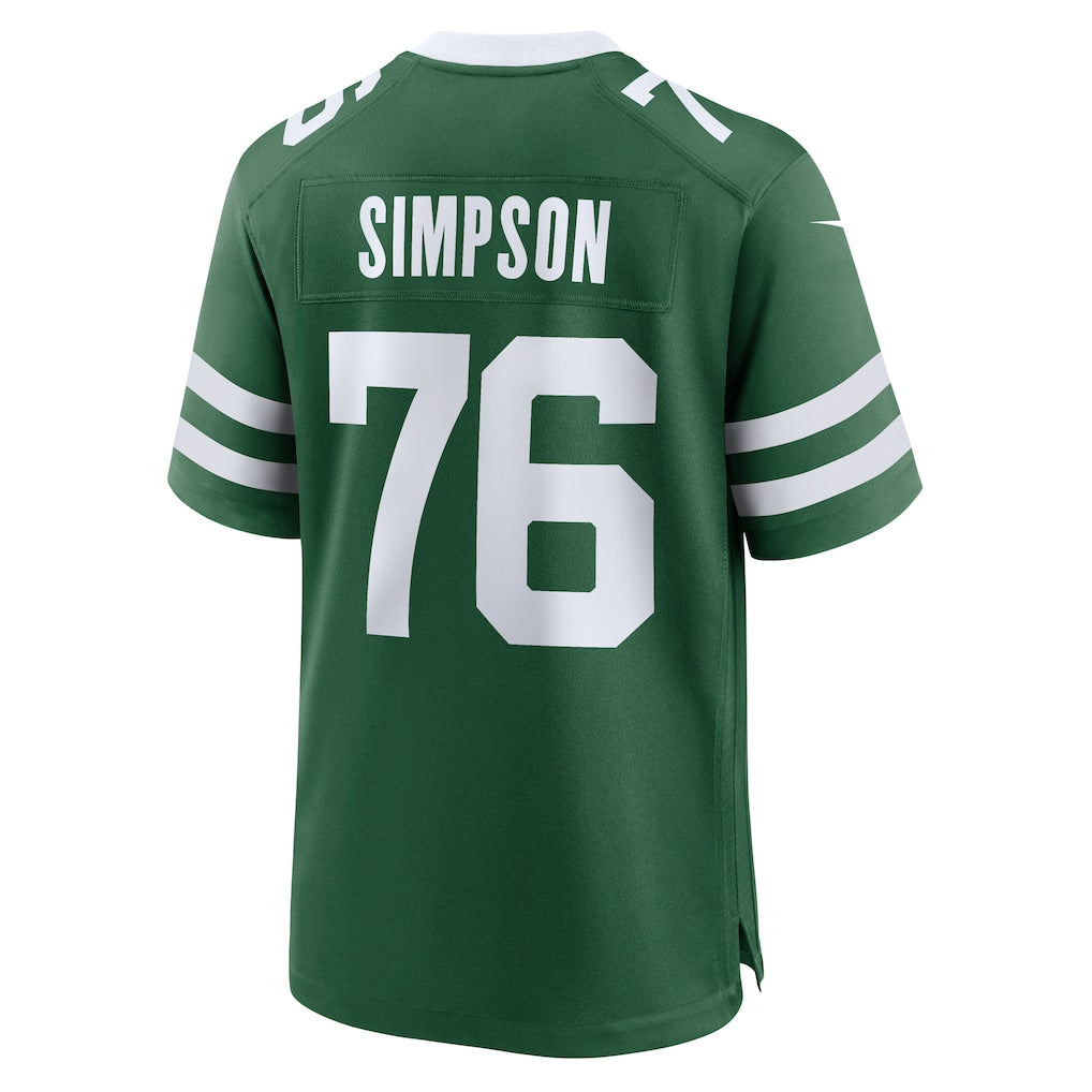 Johmsee NY.Jets #76 John Simpson Legacy Green Game Jersey