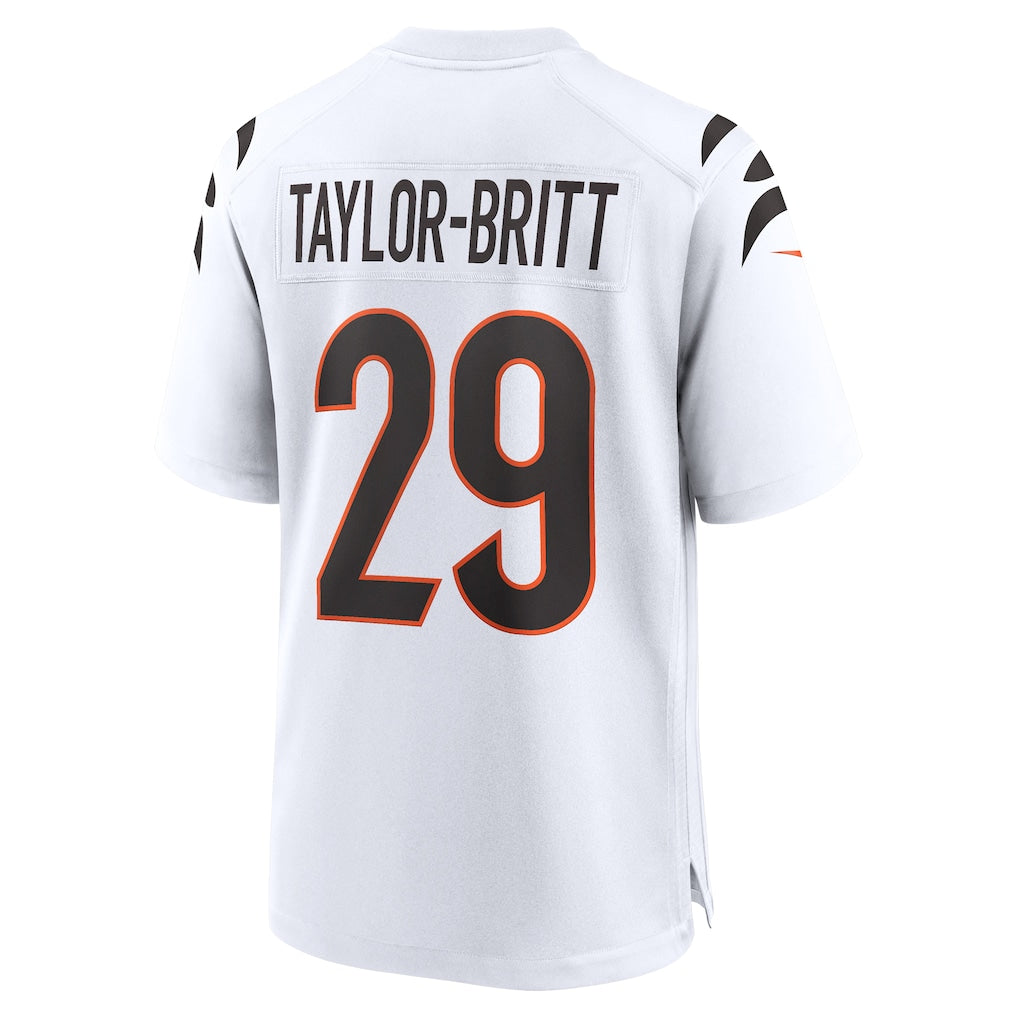 Johmsee C.Bengals #29 Cam Taylor-Britt White Game Jersey