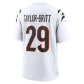 Johmsee C.Bengals #29 Cam Taylor-Britt White Game Jersey