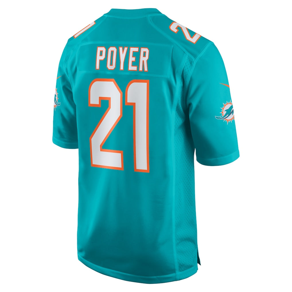 Johmsee M.Dolphins #21 Jordan Poyer Aqua Game Jersey