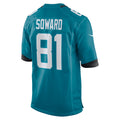 Johmsee J.Jaguars #81 R. Jay Soward Teal Retired Player Team Game Jersey