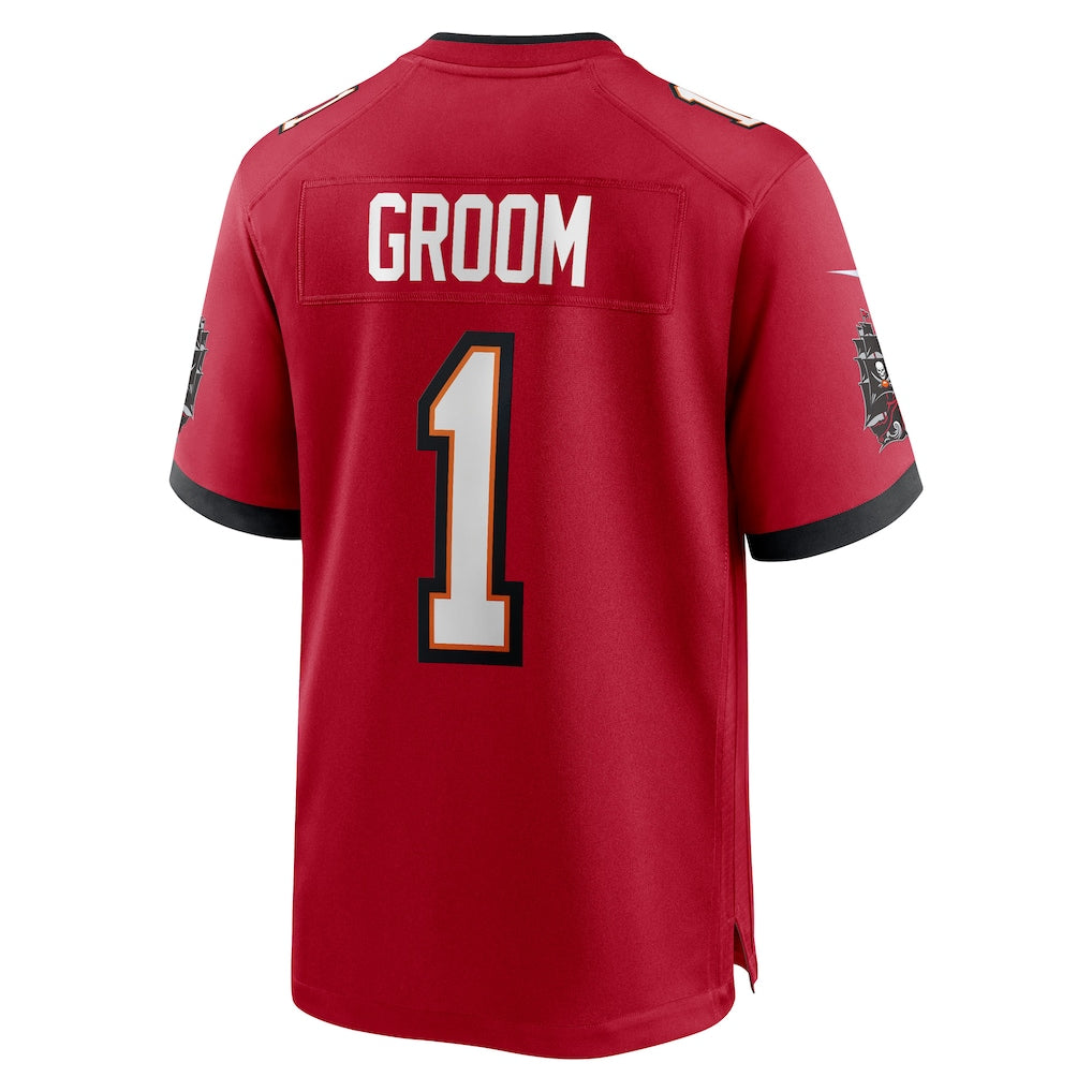 Johmsee TB.Buccaneers #1 Groom Red Game Jersey