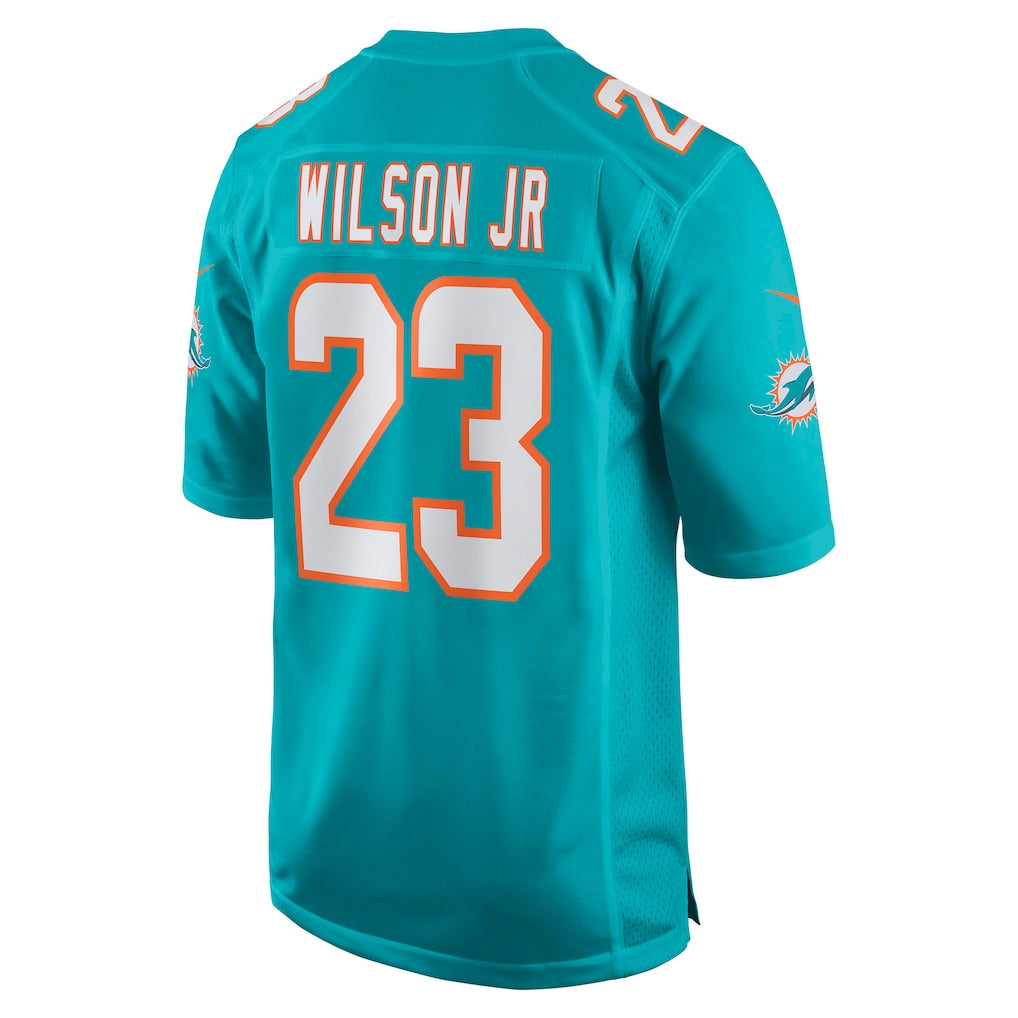 Johmsee M.Dolphins #23 Jeff Wilson Jr. Aqua Game Player Jersey