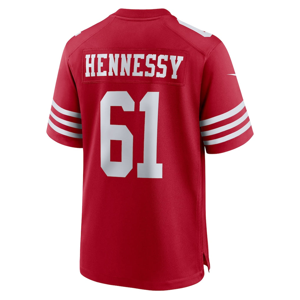 Johmsee SF.49ers #61 Matt Hennessy Scarlet Team Game Jersey