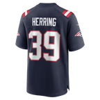 Johmsee NE.Patriots #39 Tyron Herring Navy Game Retired Player Jersey