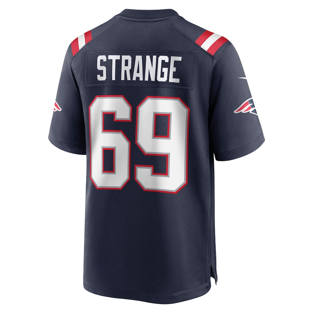 Johmsee NE.Patriots #69 Cole Strange Navy Game Player Jersey