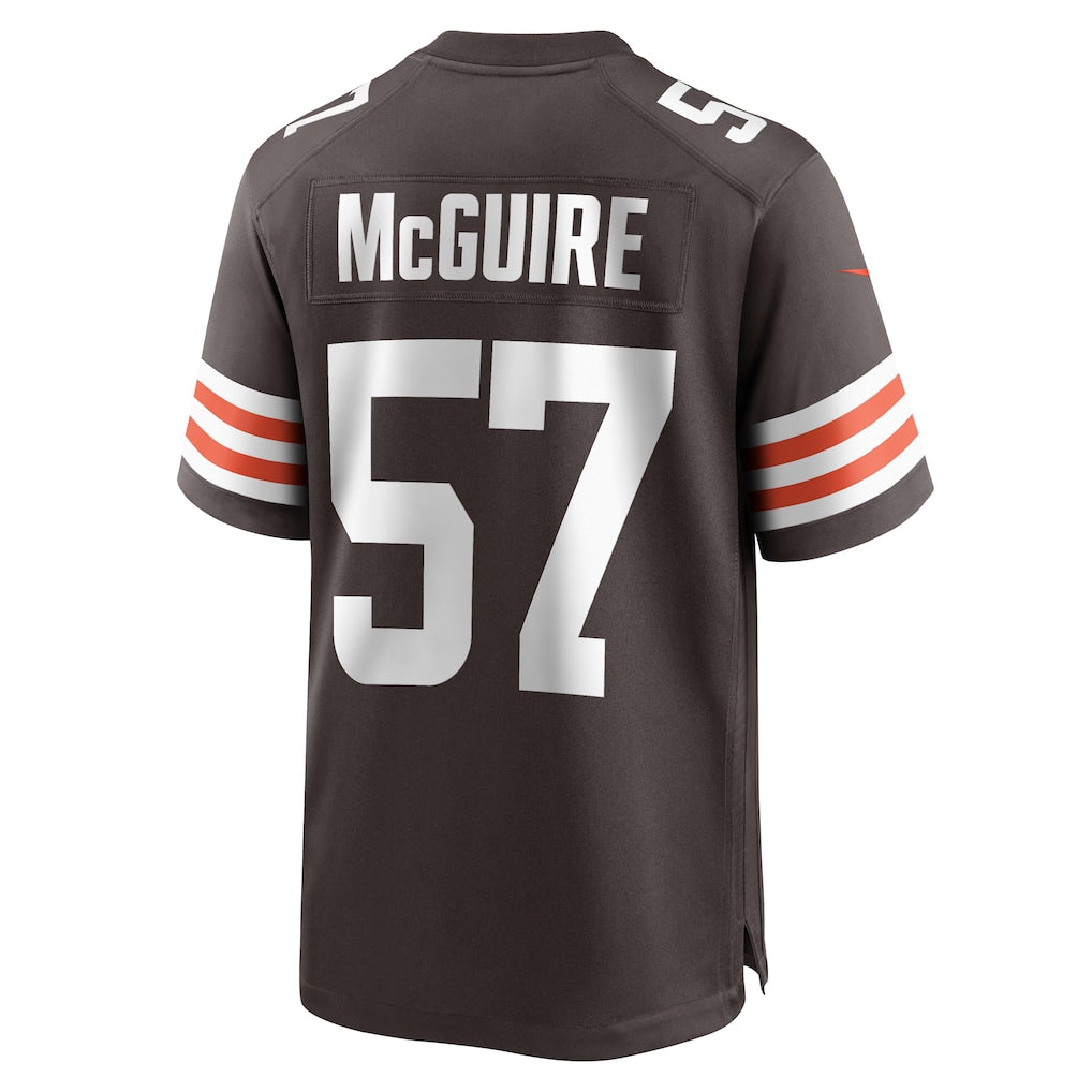 Johmsee C.Browns #57 Isaiah McGuire Brown Team Game Jersey