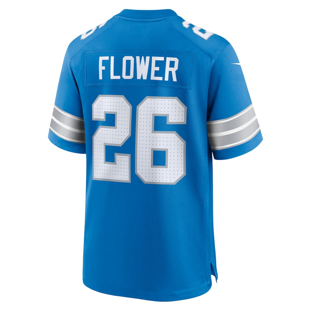 Johmsee D.Lions #26 Tre Flowers Blue Team Game Jersey